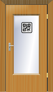 Código QR situado en una puerta